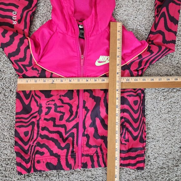 Nike Fireberry Jacket Girls Sz Small Pink Black Tiger Stripe Standard Fit Hooded - Picture 7 of 9